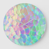 Holografisches Glasmuster, leuchtende Farben Große Wanduhr (Vorderseite)