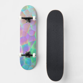 Holografisches Glasmuster, leuchtende Farben Skateboard
