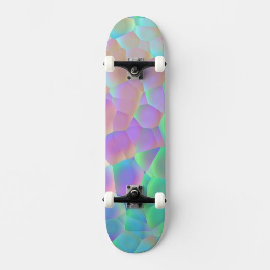 Holografisches Glasmuster, leuchtende Farben Skateboard (Vorderseite)