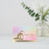 Holografisches Gold, Yoga Girl Visitenkarte (Stehend Vorderseite)