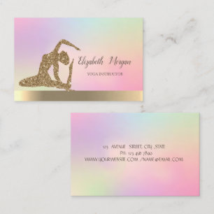 Holografisches Gold, Yoga Girl Visitenkarte