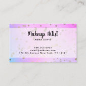 Holografisches Goldfass-Konfetti-Dots-Make-up & Ha Visitenkarte (Rückseite)