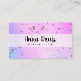 Holografisches Goldfass-Konfetti-Dots-Make-up & Ha Visitenkarte