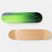 Holografisches Green and Black Sci-Fi Panel Skateboard (Horizontal)