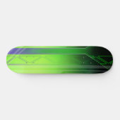 Holografisches Green and Black Sci-Fi Panel Skateboard (Horizontal)