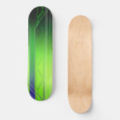 Holografisches Green and Black Sci-Fi Panel Skateboard (Vorderseite)
