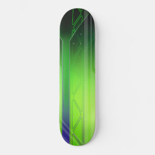 Holografisches Green and Black Sci-Fi Panel Skateboard
