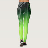 Holografisches Grün- und Schwarzes Bildschirmbild Leggings (Rückseite)