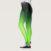 Holografisches Grün- und Schwarzes Bildschirmbild Leggings (Links)
