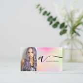 Holografisches Haarschminken Foto erster qr-Code Visitenkarte (Stehend Vorderseite)