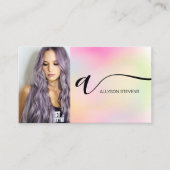 Holografisches Haarschminken Foto erster qr-Code Visitenkarte (Vorderseite)