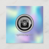 Holografisches Instagram Social Media Quadratische Visitenkarte (Vorderseite)