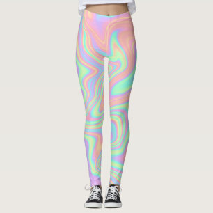 Holografisches Iridescent-Multicolor-Fluid Leggings