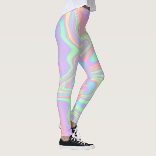 Holografisches Iridescent-Multicolor-Fluid Leggings (Rechts)