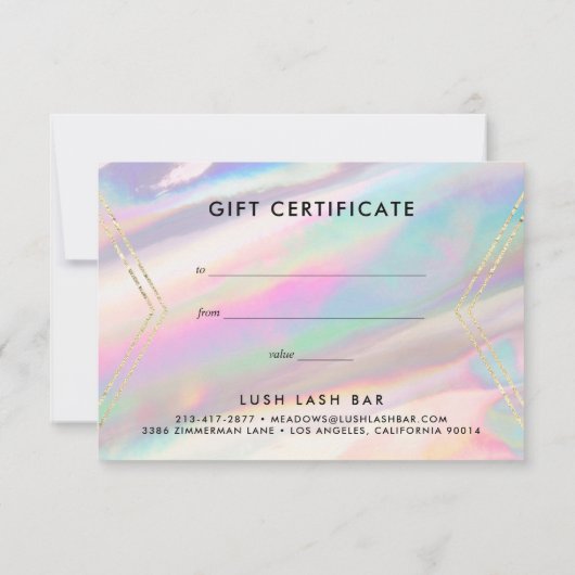 Holografisches Iridescent Opal Gem | Geschenkgutsc (Rückseite)