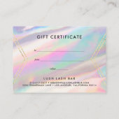 Holografisches Iridescent Opal Gem | Geschenkgutsc Visitenkarte (Rückseite)