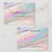 Holografisches Iridescent Opal Gem | Geschenkgutsc Visitenkarte (Vorne/Hinten)