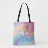 Holografisches Iridescent Rainbow Unicorn personal Tasche (Vorderseite)
