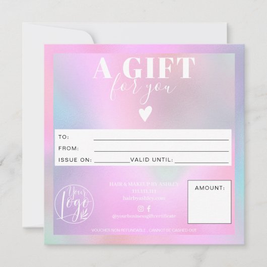 Holografisches Logo für das moderne Quadrat (Vorderseite)