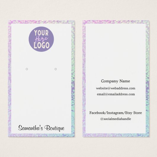 Holografisches Logo für einfache Holderohrringe (Vorne & Hinten)