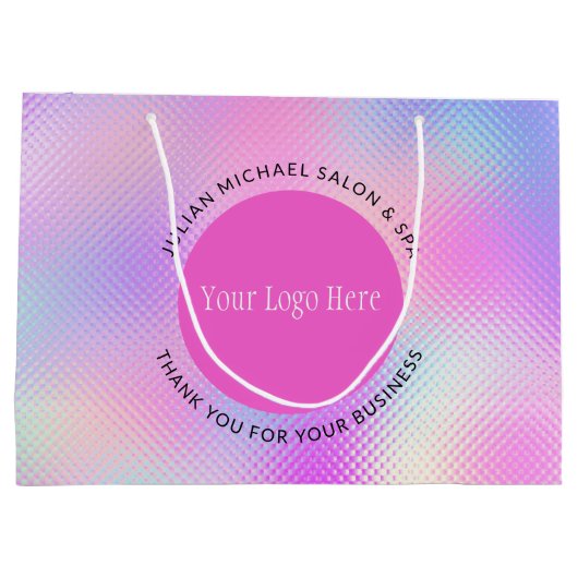 Holografisches Logo für stilvolle Werbeaktionen Große Geschenktüte (Rückseite)