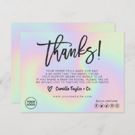 Holografisches Logo-Paket Beilage für Kunden Dankeskarte