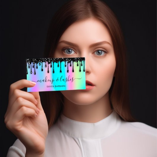 Holografisches Logo QR Code Lash Makeup Haar Schwa Visitenkarte