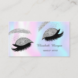 Holografisches Make-up ,Silber Glitter-Kunstwimper Visitenkarte