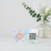 Holografisches Markenlogo QR-Code Custom Visitenkarte (Stehend Vorderseite)
