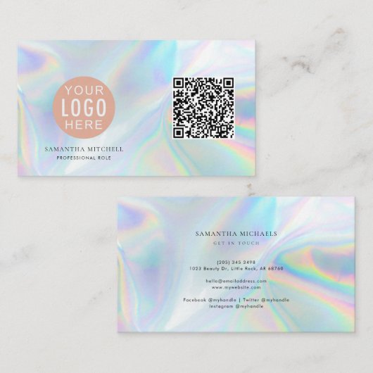 Holografisches Markenlogo QR-Code Custom Visitenkarte (Vorne/Hinten)