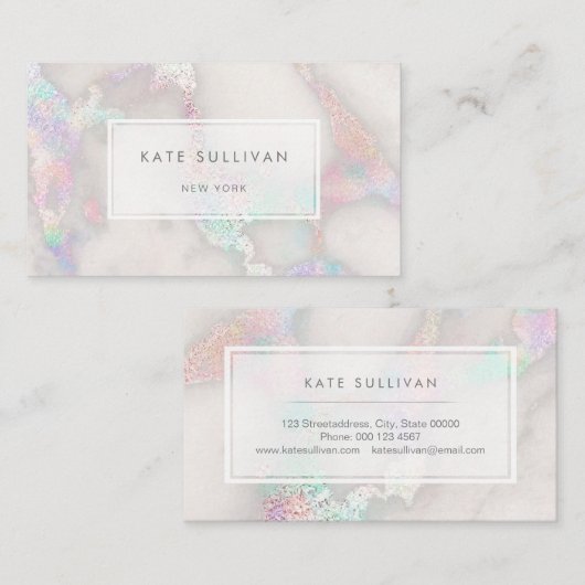 holografisches Marmordesign für Imitate Visitenkarte (Vorne/Hinten)
