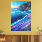 Holografisches Meer Stretched Canvas Print Leinwanddruck (Insitu (Wohnzimmer))