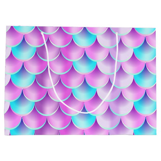 Holografisches Merkmal blau lila Große Geschenktüte (Rückseite)