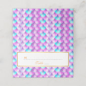 Holografisches Mermaid-Muster blau lila Platzkarte (Außenseite Aufgefaltet)