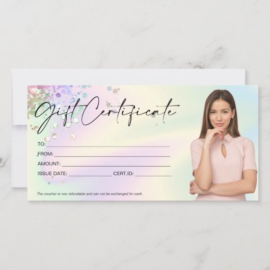 holografisches, modernes Geschenkgutachten (Vorderseite)