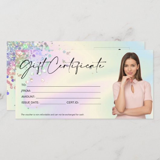 holografisches, modernes Geschenkgutachten (Vorne/Hinten)