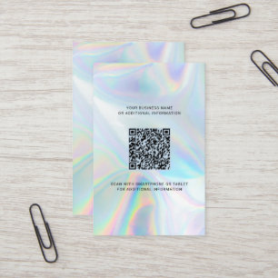 Holografisches, modernes Logo und QR-Code DIY Visitenkarte