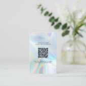 Holografisches, modernes Logo und QR-Code DIY Visitenkarte (Stehend Vorderseite)