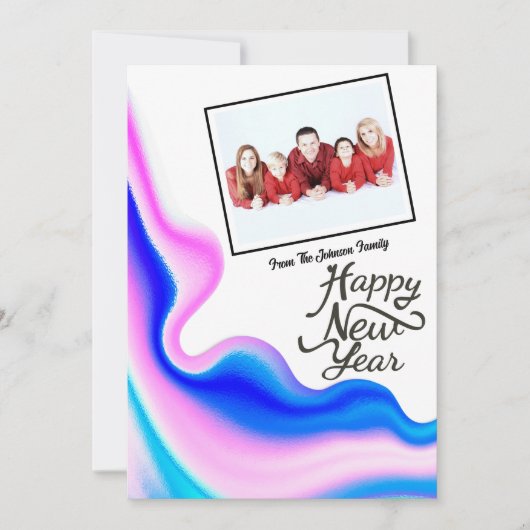 Holografisches Neujahrsfest-Foto Feiertagskarte (Vorderseite)