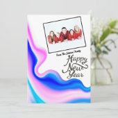 Holografisches Neujahrsfest-Foto Feiertagskarte (Stehend Vorderseite)