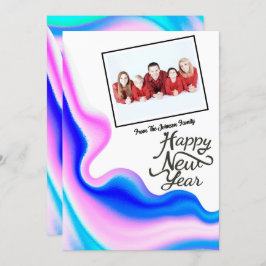 Holografisches Neujahrsfest-Foto Feiertagskarte