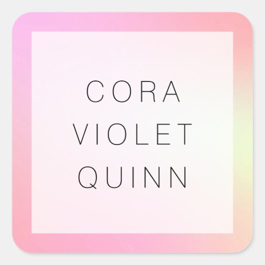 Holografisches Ombre Quadratischer Aufkleber (Vorderseite)