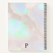 Holografisches Opal-Irisierendes Monogramm Chic Notizblock (Rückseite)