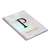 Holografisches Opal-Irisierendes Monogramm Chic Notizblock (Rechte Seite)