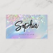 Holografisches Opal-QR-Code-Logo Shiny Beauty Visitenkarte (Vorderseite)