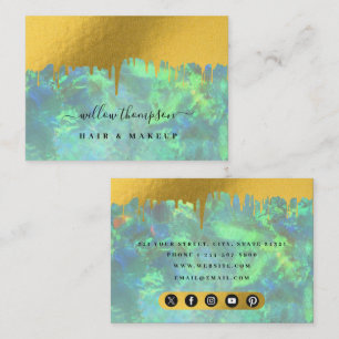 Holografisches Opal- und Gold-Make-up-Artist-Schön Visitenkarte