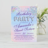 Holografisches Party Einladung (Stehend Vorderseite)