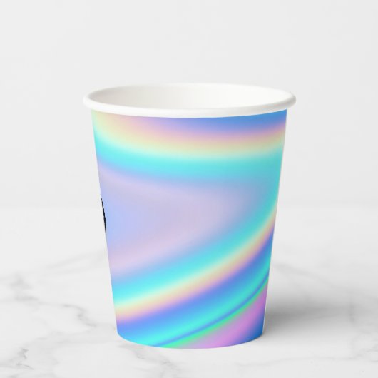 Holografisches Party für benutzerdefinierte Logos Pappbecher (Rückseite)