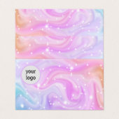 Holografisches Pink & Gold-Visitenkarte Visitenkarten (Außenseite Aufgefaltet)