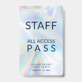 Holografisches Pool Party Personal All Access Pass Ausweis (Rückseite)